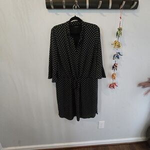 Ralph Lauren Black and White Long Sleeve Wrap Dress